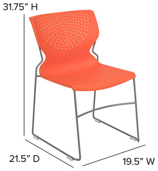 HERCULES Series Full Back Stack Chair With Powder Coated Frame, Orange