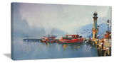 "Fishing Boats in Harbor" Canvas Print