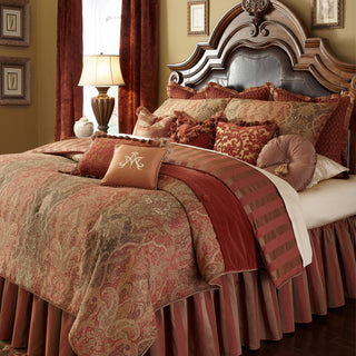 Aico Amini Woodside Park 13 pc King Comforter Set in Spice