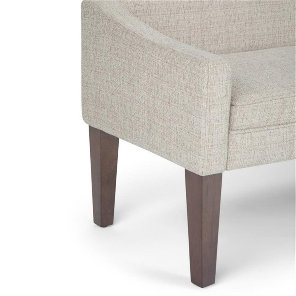Parris  50 Inch Wide Contemporary Upholstered Bench In Platinum