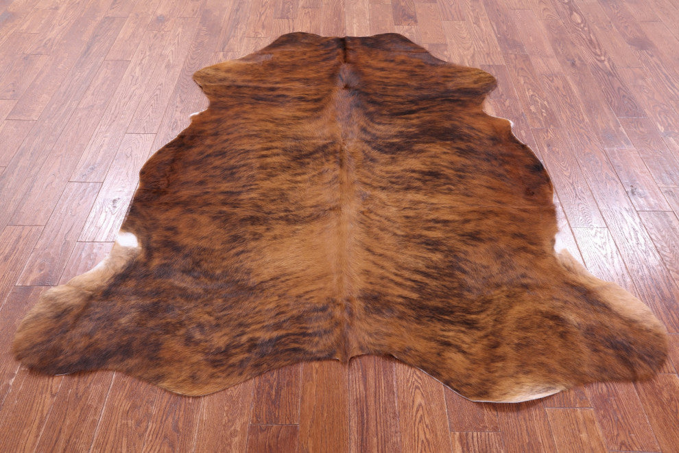 Brindle Natural Cowhide Rug 6' 6" X 6' 1" C1875