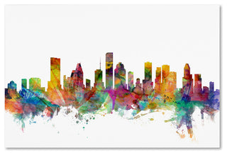 "Houston, Texas Skyline" Canvas Art by Michael Tompsett