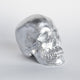 Faux Human Skull, Resin Home Decor, Table Top Skeleton Head, Silver