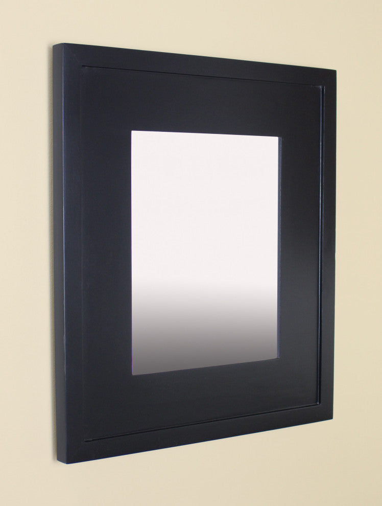 Compact Portrait 11"x14" Mirrored Medicine Cabinet by Fox Hollow Furnishings, Black