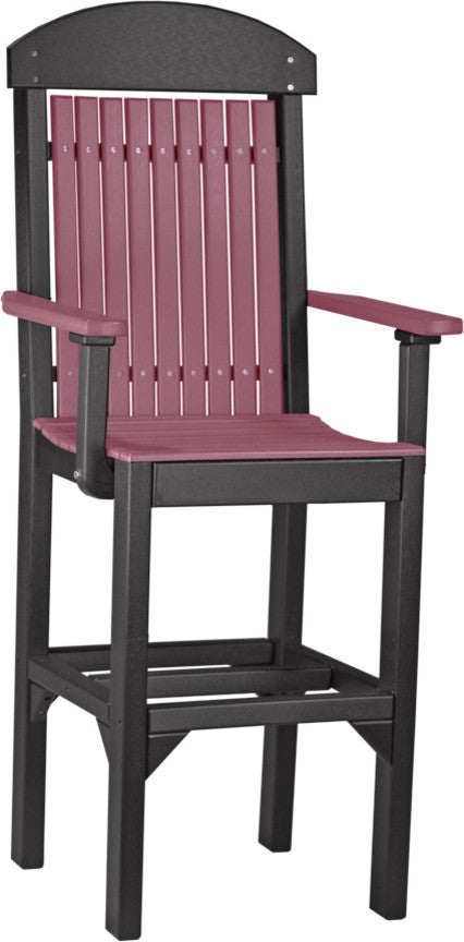 Set of 4 Poly Dining Chairs, Cherrywood & Black, Bar Height, Arm Chair