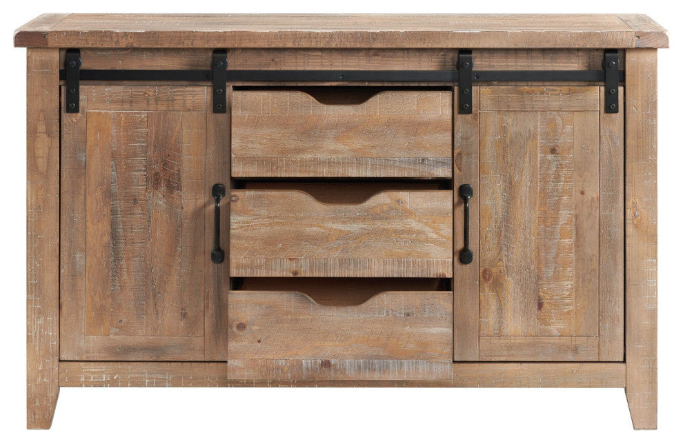 Highland 60" Wide 3-Drawer Sideboard, Sandwash