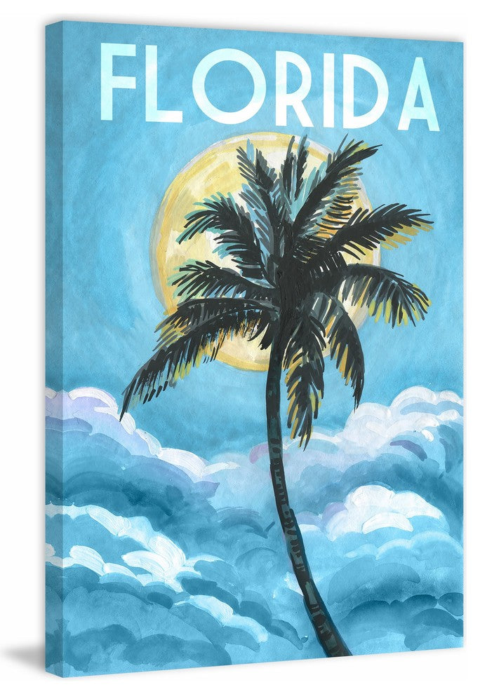 "Blue Florida" Painting Print on Wrapped Canvas, 30x45