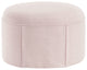 Rustic Manor Blanca Ottoman, Upholstered, Linen, Light Pink