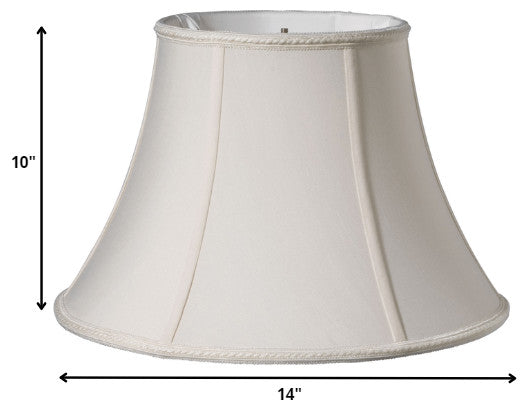 14" Cream Slanted Oval Paperback Shantung Lampshade