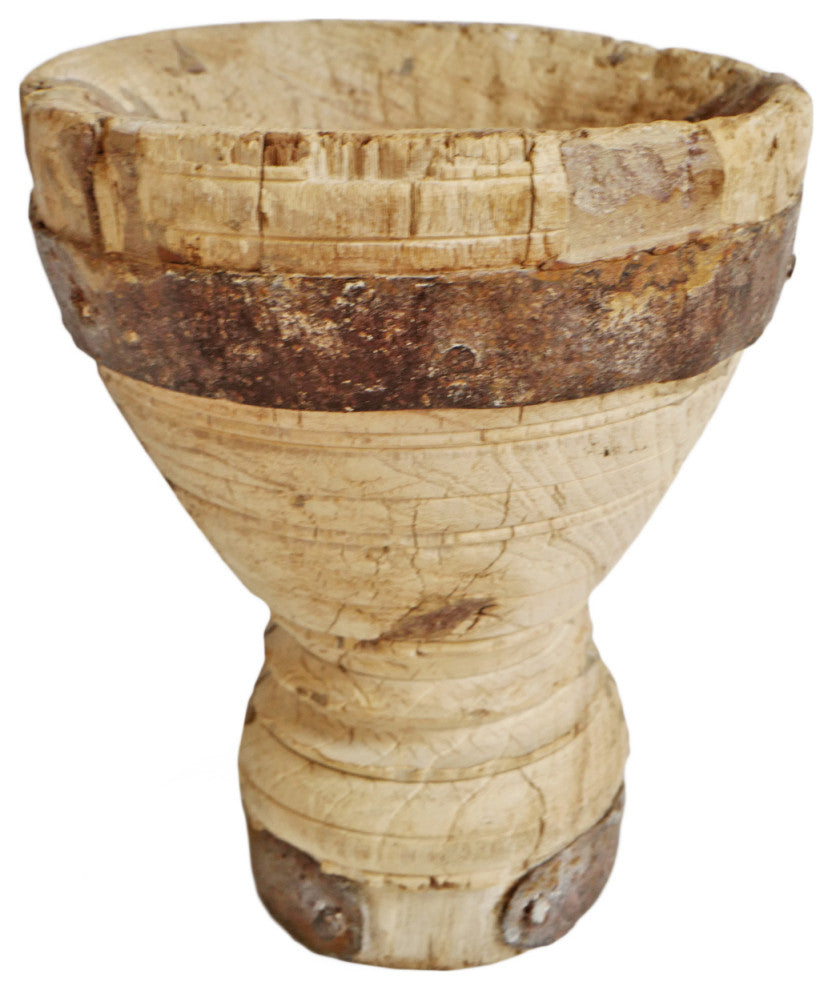 Consigned Old Wood India Mortar Cup 6