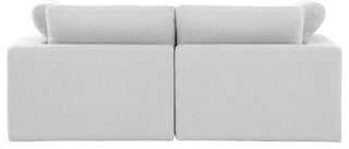 Comfy Upholstered Modular Sofa, White, 2-Piece: 2 Corner Chair, Linen Textured Fabric