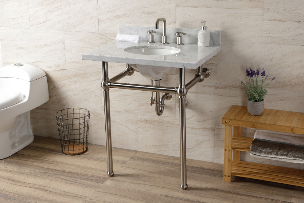 KVBH3022M88 30" Console Sink with Brass Legs (8-Inch, 3 Hole)