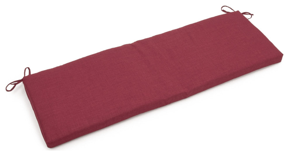 57"X19" Solid Outdoor Spun Polyester Bench Cushion, Merlot