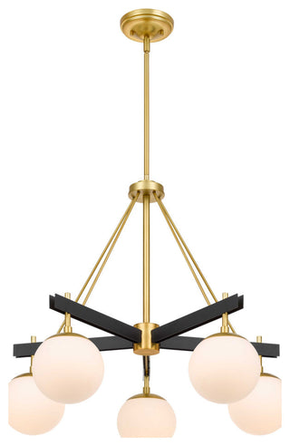 Allie 5-Lt Chandelier - Black/Satin Brass