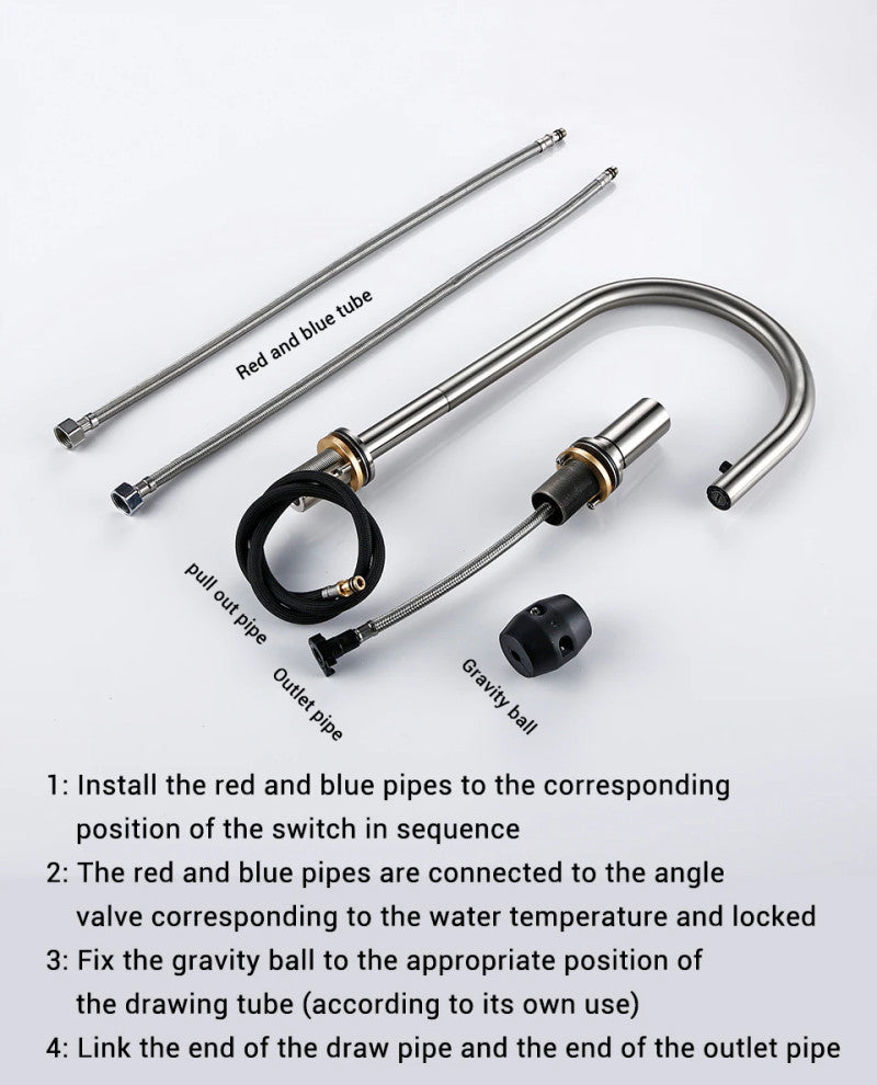 Bagnox™ Solid Brass Pull Down Kitchen Sink Faucet, Gunmetal