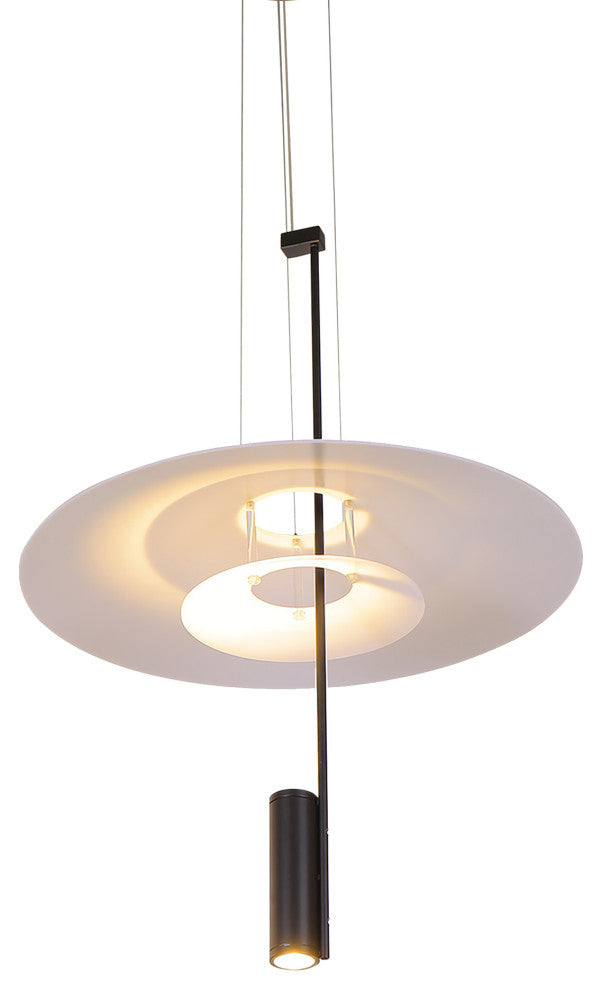 Positano 20" ETL Certified Integrated LED Pendant Fixture, Black