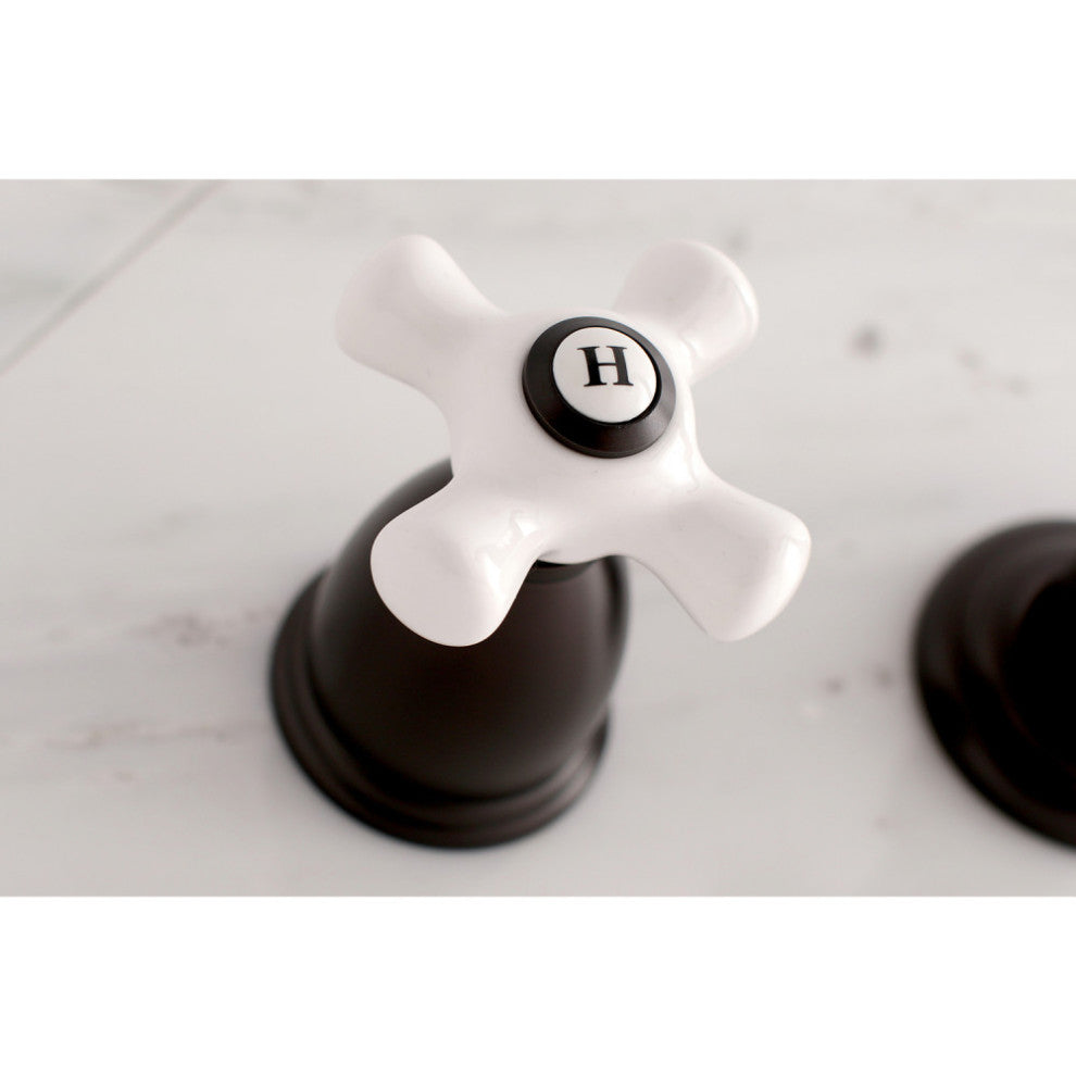 Kingston Brass KS3125PX 2-Handle Wall Mount Bathroom Faucet, Oil Rubbed Bronze