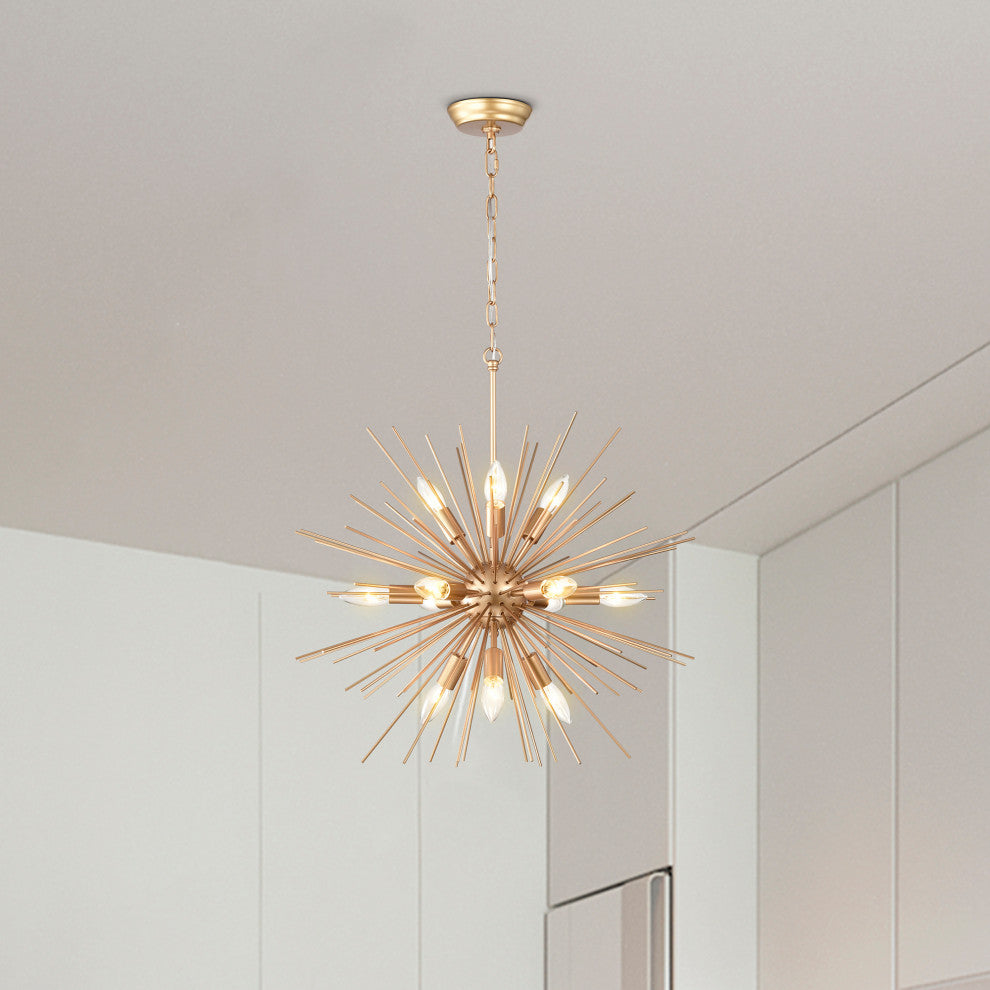 Polly 12-Light Shiny Bronze Sputnik Sphere Chandelier