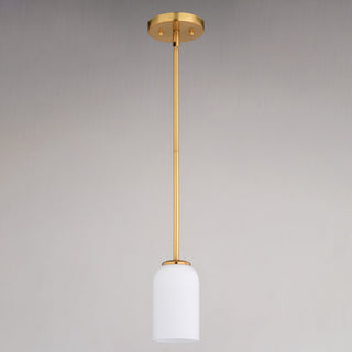 Shelby Gold Brass Transitional Mini Pendant Ceiling Light White Glass