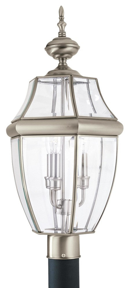 Generation Lighting Lighting 3-Light Outdoor Post Lantern, Brushed Nickel