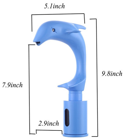 Austin Blue Painted Solid Brass Dolphin Shaped Automatic Touchless Sensor Faucet