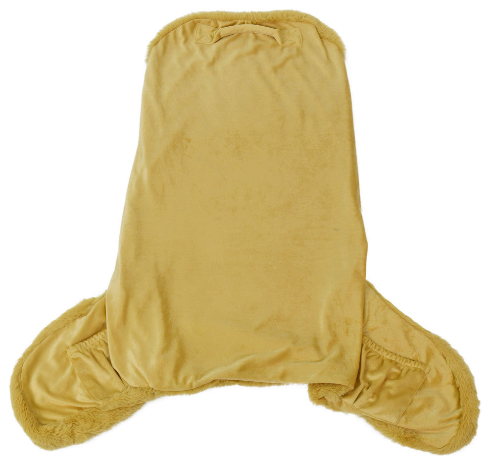 Faux Fur Bedrest Shell, Ochre, 28"x30" X17"
