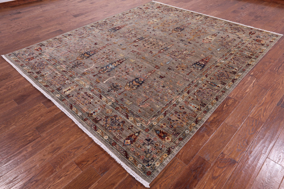 Handmade Persian Gabbeh Wool Tribal Rug 8' 2" X 9' 8" Q11138
