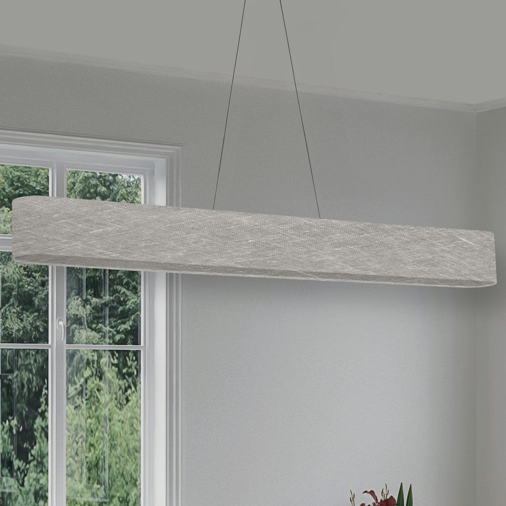 30W Horizontal Polished Chrome Pendant w/ Grey/Clear Shade, AUB-R5030HP-PC-2423