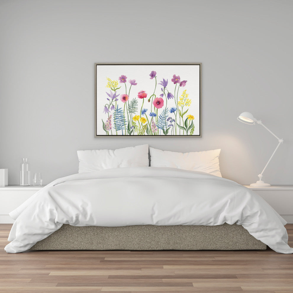 Sylvie Wildflorals Framed Canvas by Patricia Shaw, Gray 23x33