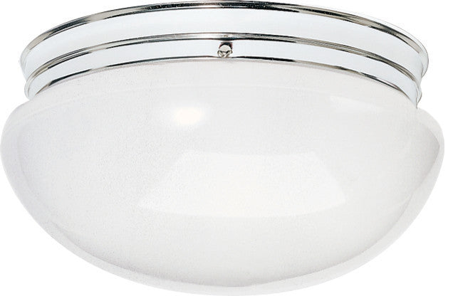 2 Light 12" Flush Mount Large White Mushroom