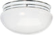 2 Light 12" Flush Mount Large White Mushroom