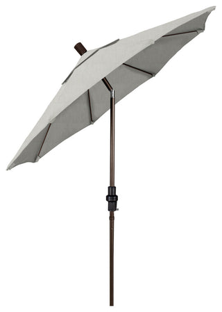 7.5' Bronze Collar Tilt Lift Fiberglass Rib Aluminum Umbrella, Sunbrella, Granite