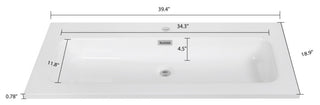 40" Solid Surface Resin Streamline K-1801-40 Vanity Top