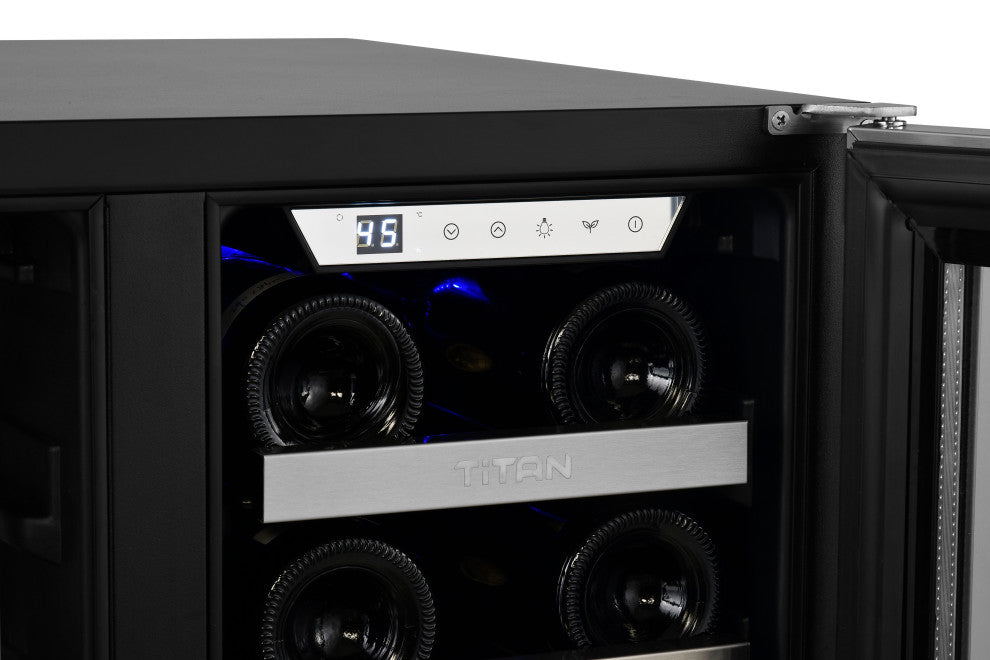 Titan Transcend 24 inch 64 Can 20 Bottle Dual Zone Beverage and Wine Cooler