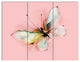 Colorful Butterfly Drawing, Extra Large Floral Wall Art, 36x28, 3 Panels