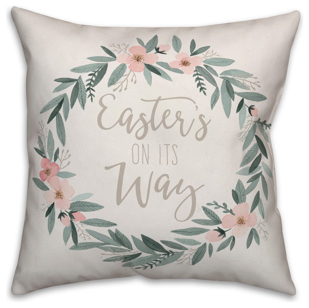 Easter's on its Way 16x16 Throw Pillow