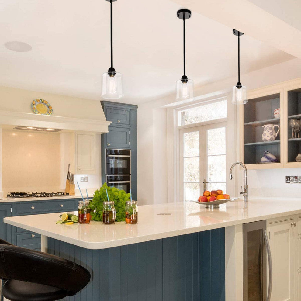 Black Glass Pendant Lamp Vintage Farmhouse Pendant Light Fixture