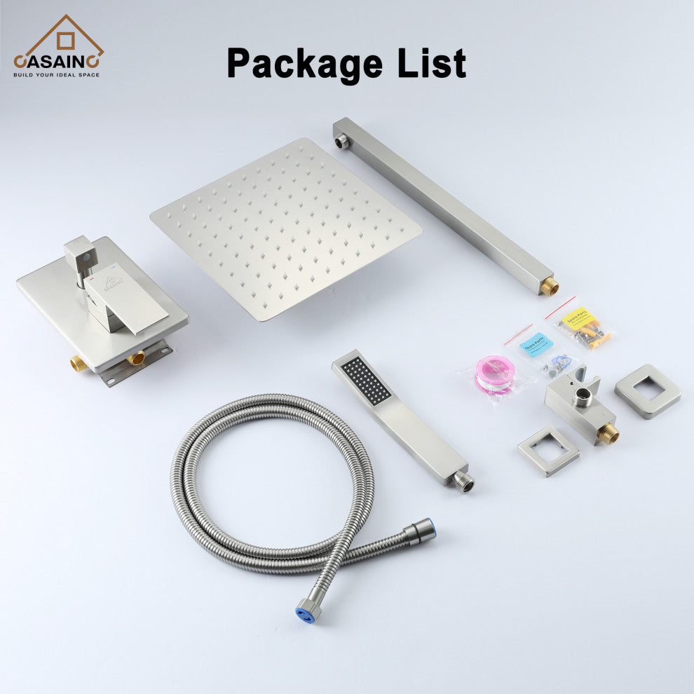 Wall-Mounted 10in Shower System with Handheld, Brushed Nickel