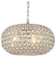 Oval-shaped Crystal and Chrome 3-Light Pendant Chandelier