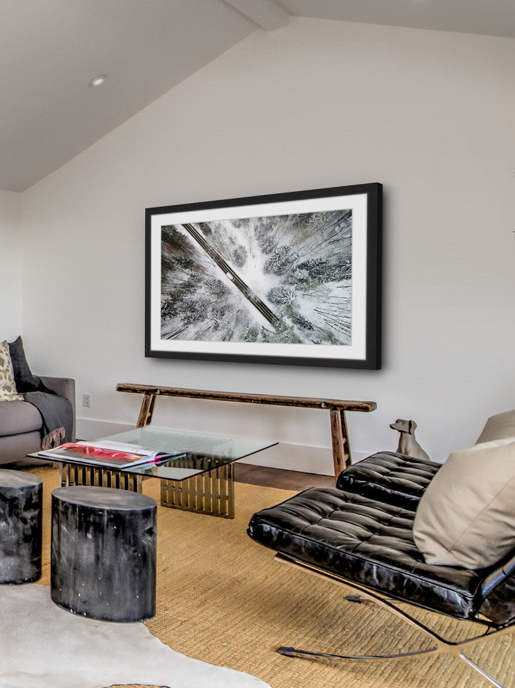 "Icy Forest" Framed Print by Karolis Janulis