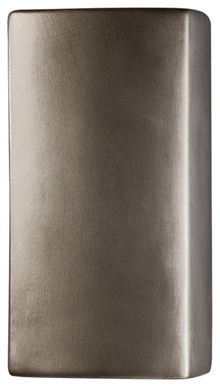 Ambiance Small Rectangle, Open Top/Bottom Wall Sconce, Antique Silver, Dedicated