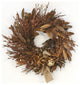 Glittered Brown and Gold Bay Leaf Wreath with Glass Ornaments
