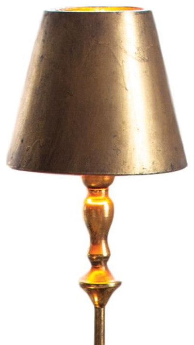 Sleek Slim Antique Gold Metal Table Lamp Modern 40" Tall Reading Light