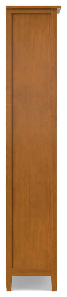 Warm Shaker Solid Wood 5 Shelf Bookcase, Light Golden Brown