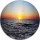 Sunrise At Sea Panorama, Photo Disc Metal Wall Art, 36"