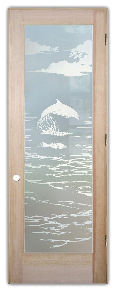 Interior Prehung Door or Interior Slab Door - Dolphins in the Shimmer -...