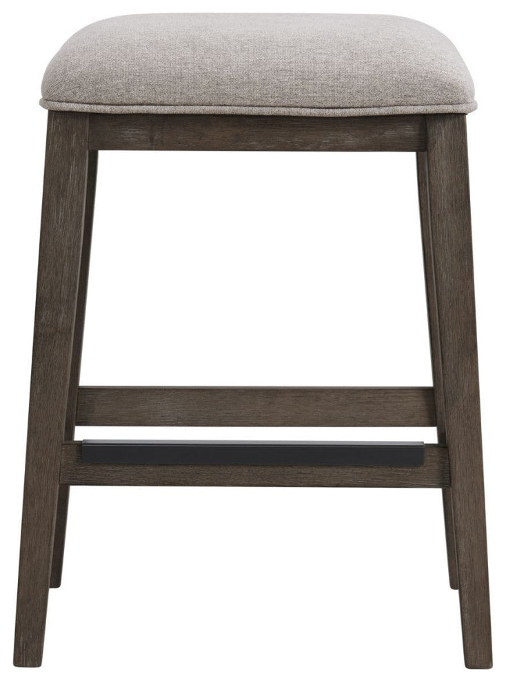 Hearst Backless Stool and Cushion Seat, Reclaimed Chevron, Set of 2