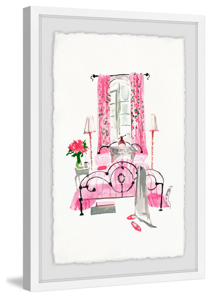 "Bedroom Pink" Framed Painting Print, 24"x36"