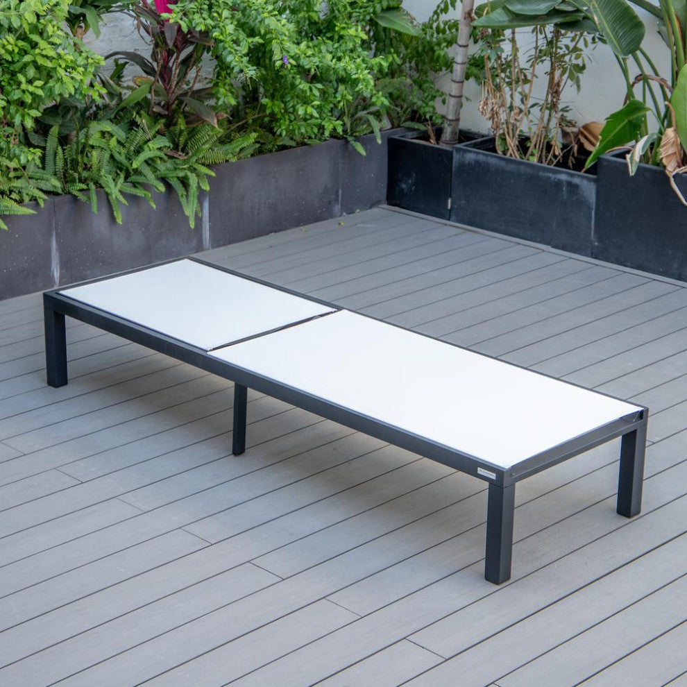 Black Aluminum Outdoor Patio Chaise Lounge Chair