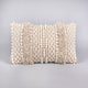 Boho Nubby Beige and White Lumbar Throw Pillow